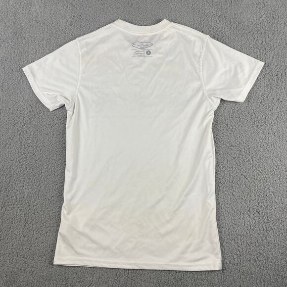 Island Crew Hawaii Men's Small White Green Short Sleeve 100% Polyester Shirt - Picture 9 of 10